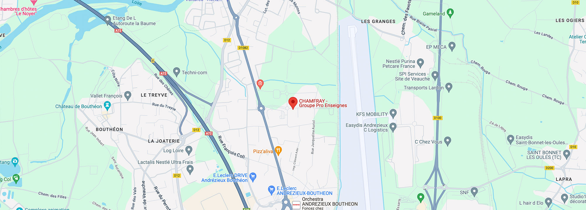 Carte Pro Enseignes Andrézieux-Bouthéon