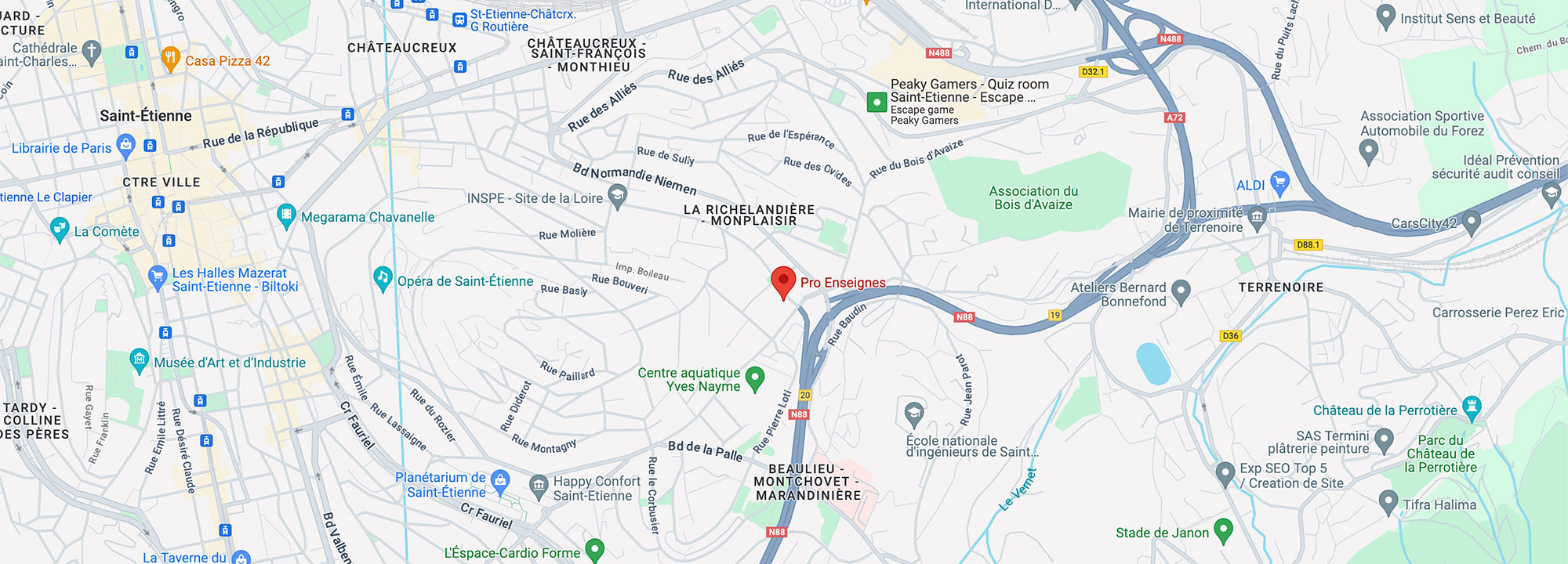 Carte Pro Enseignes Saint Etienne